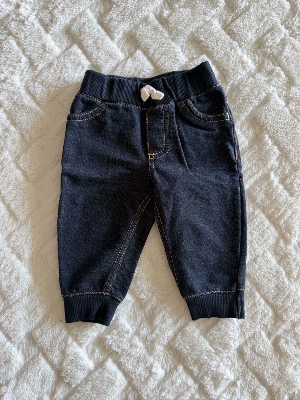 Carter's Navy Knit Jogger Pants with Bow
